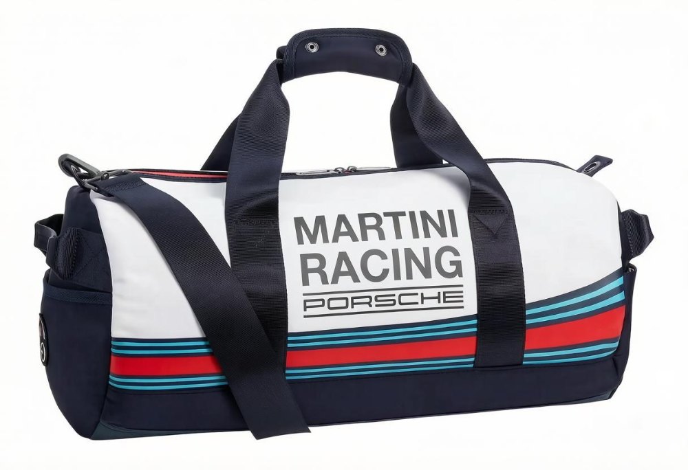 Спортивная сумка в дизайне Martini Racing бело-синяя материал полиэстер